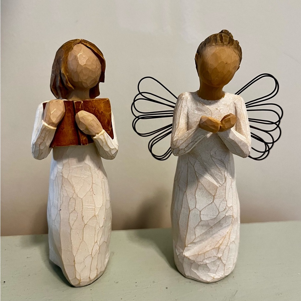 Willow tree Figurines with White and Brown Accents